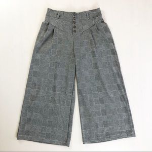 Anthropologie | Maeve Houndstooth Cropped Wide Leg Pants
